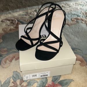Black strappy heels brand new never been used